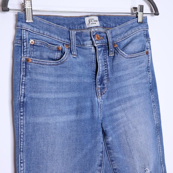 J.CREW 9" Vintage Straight Jean Wainscott Light Wash Blue Distressed Women's 25 - Picture 5 of 12